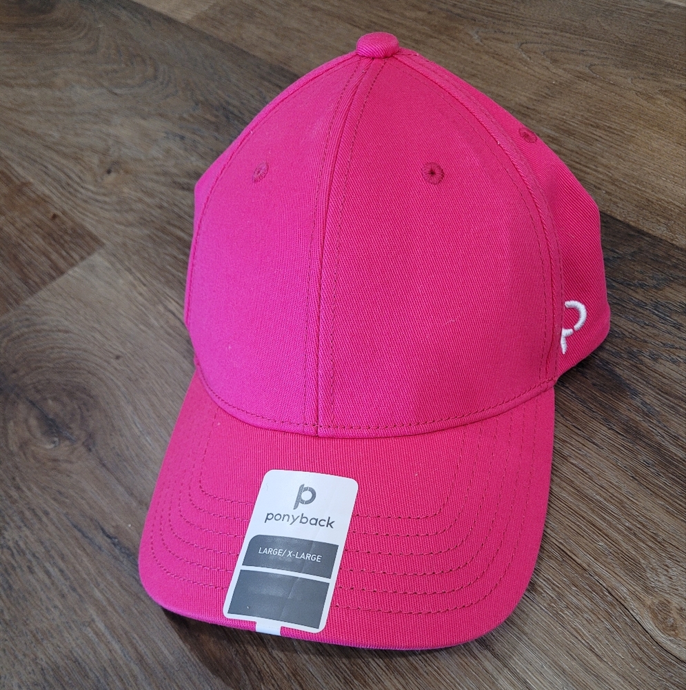 Ponyback Hat L/XL NWT Hot Pink